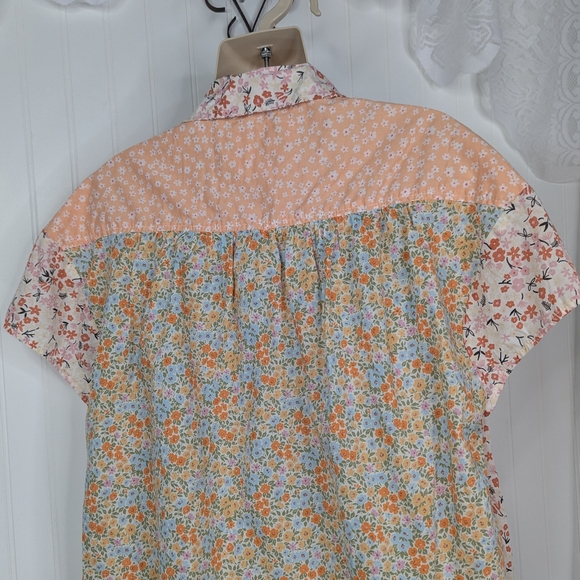 AE American Eagle Floral Patchwork Camp Shirt S & M - Picture 10 of 15